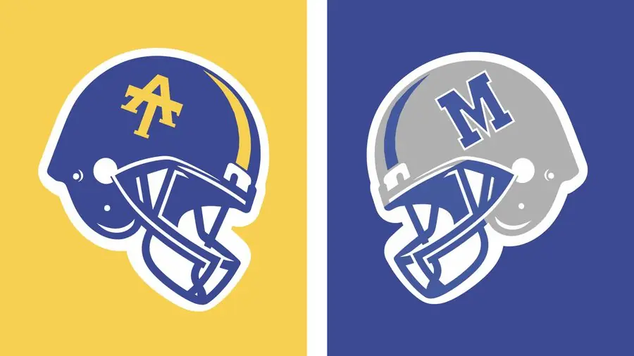 Anderson Trojans vs McCallum Knights helmets